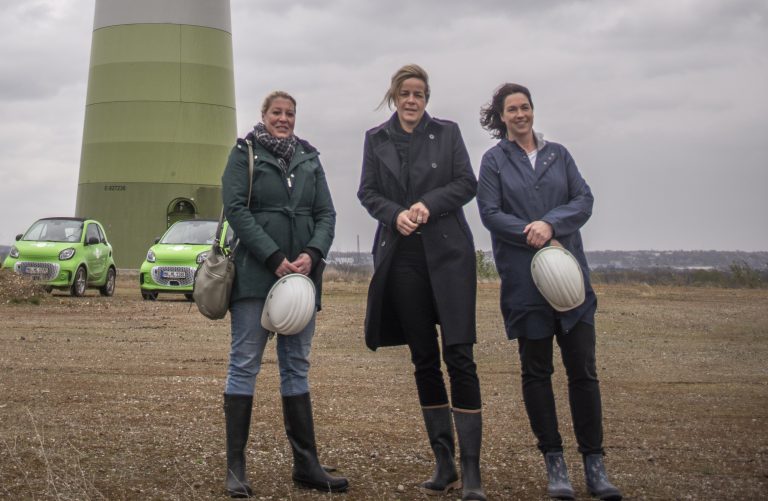 Mona Neubaur, Kathrin Rose und Ute Meier für Windkraft-Ausbau in Mülheim